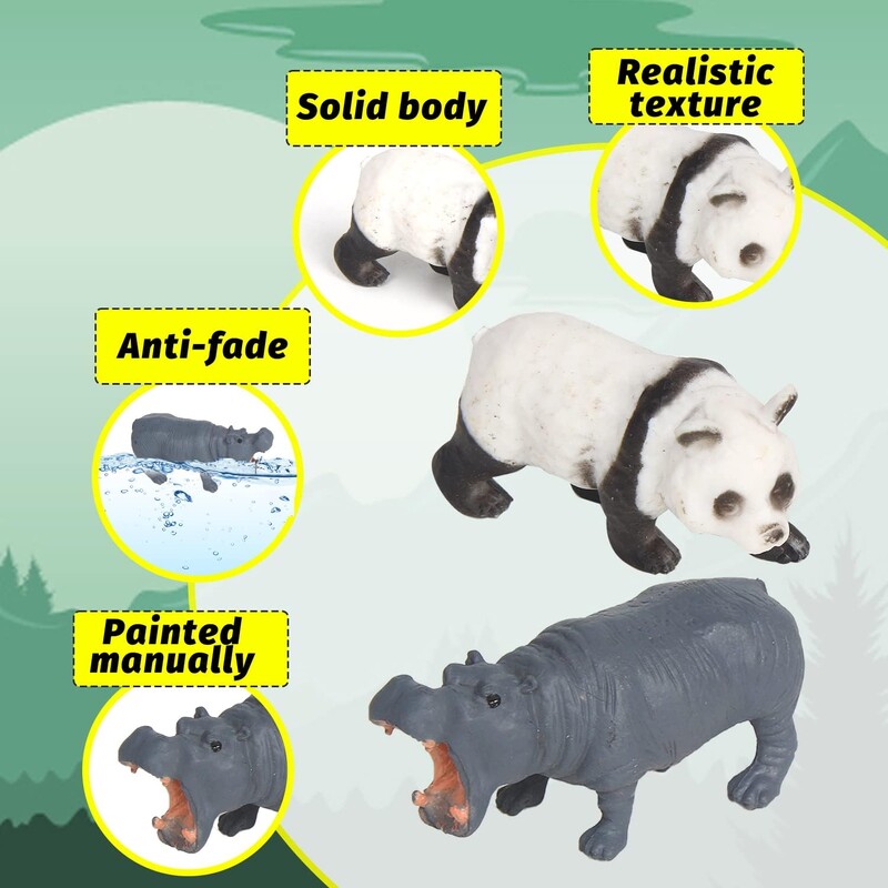 12db Mini Vadállat Modellek Realisztikus Szafari Állatszobrok Tortafedő Gyerekek Születésnapi Party Dekoráció Oktatási Tanulás