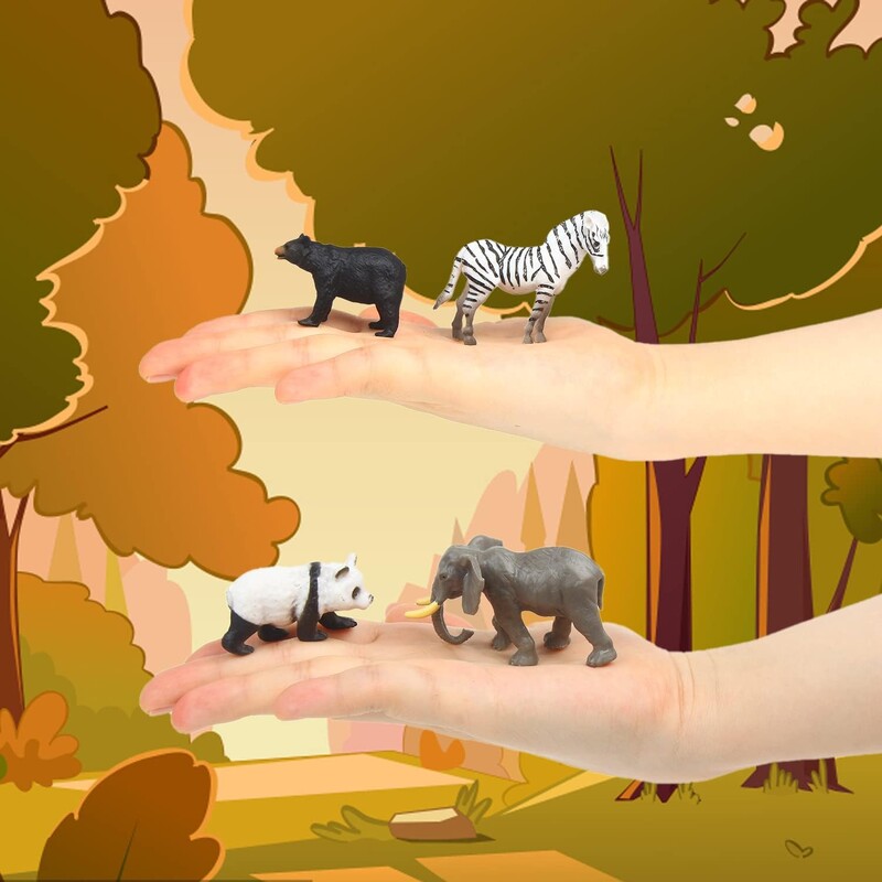 12db Mini Vadállat Modellek Realisztikus Szafari Állatszobrok Tortafedő Gyerekek Születésnapi Party Dekoráció Oktatási Tanulás