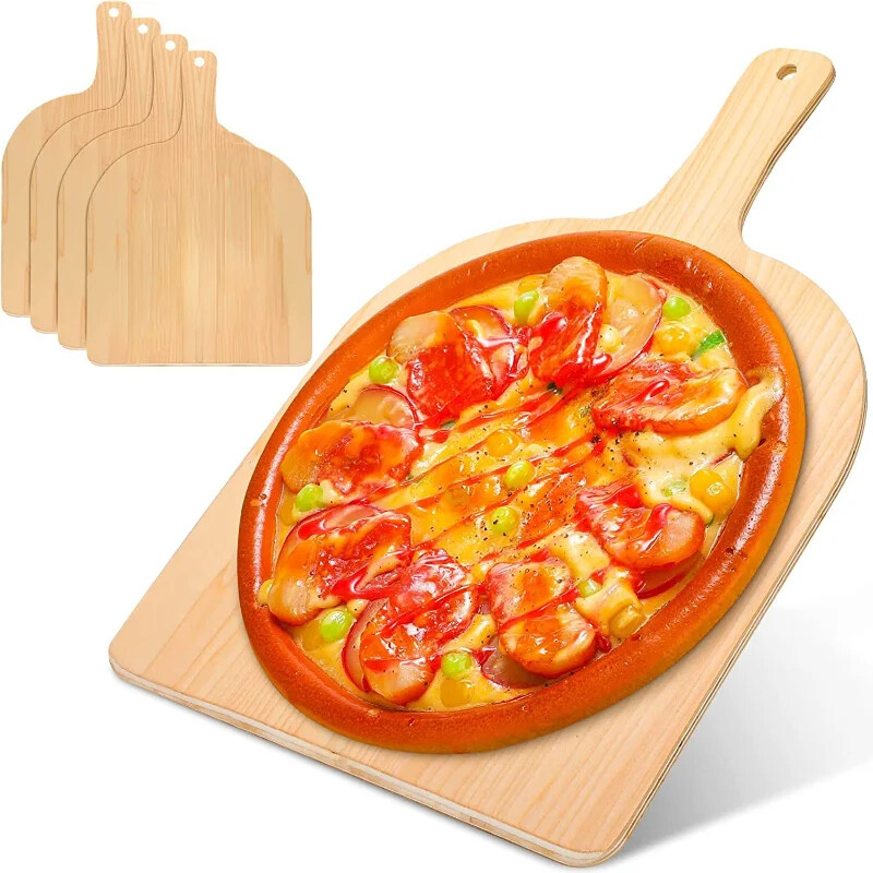 Lopată din lemn pentru coajă pentru pizza cu mâner din lemn Cutter pentru brânză Instrument de ridicare a coajelor pentru pizza Lopată pentru prăjituri Unelte pentru coacere tigaie pentru pizza