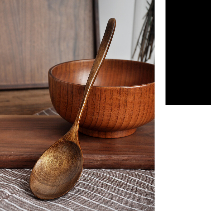 Fa leveses kanál Konyha főzőedények Eszközök Hosszú nyelű kanál Desszert Kávé Tea Keverőkanál Étterem Otthon Nyilvános kanál