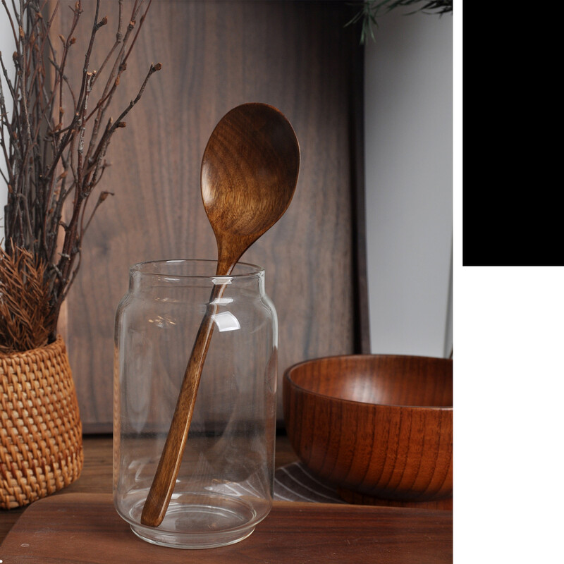 Fa leveses kanál Konyha főzőedények Eszközök Hosszú nyelű kanál Desszert Kávé Tea Keverőkanál Étterem Otthon Nyilvános kanál