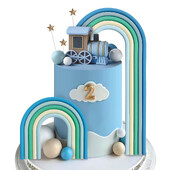 2 τμχ Rainbow Cake Toppers Πολύχρωμες μπάλες Διακοσμήσεις τούρτας για γάμο Baby Shower για αγόρια για πάρτι γενεθλίων