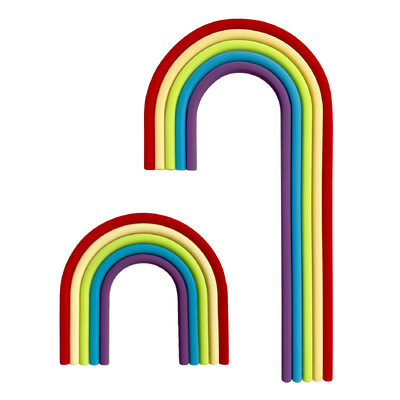2 τμχ Rainbow Cake Toppers Πολύχρωμες μπάλες Διακοσμήσεις τούρτας για γάμο Baby Shower για αγόρια για πάρτι γενεθλίων