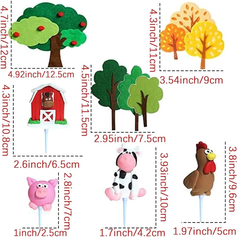 30 db haszonállat tehéntorta-dekoráció haszonállat témájú születésnapi babaváró partihoz