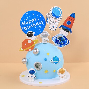 Θέμα Planet Series Cake Topper Διακόσμηση γενεθλίων Universe Space Planet Astronaut Διακόσμηση τούρτας γενεθλίων Παιδική διακόσμηση