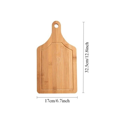 Tabla de taiere din bambus cu maner Tava de pizza rotunda dreptunghiulara din lemn Pizza pentru coacerea painei Legume Brânză Instrument de bucătărie
