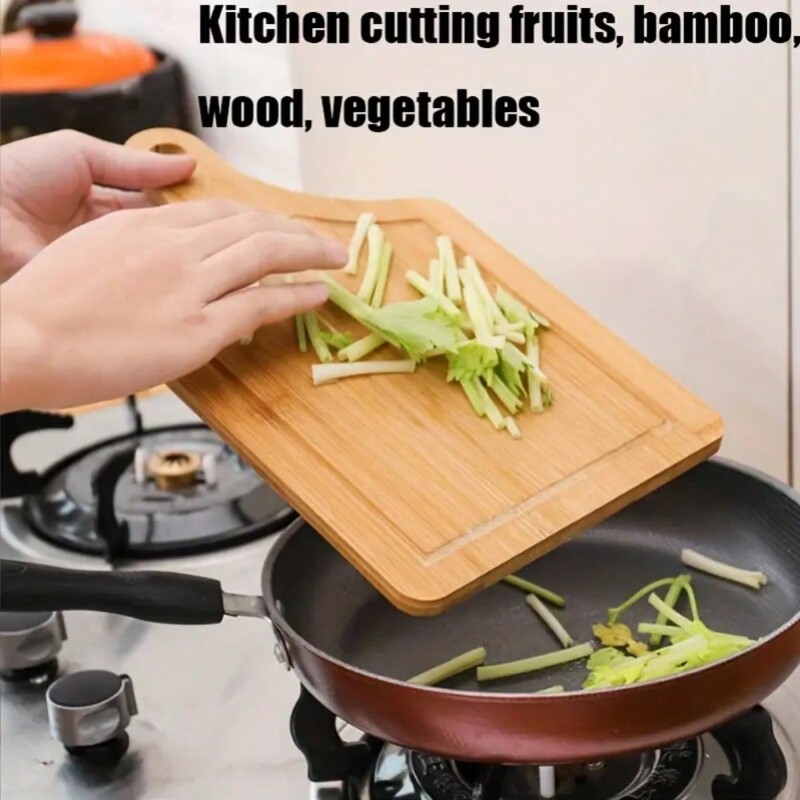 Tabla de taiere din bambus cu maner Tava de pizza rotunda dreptunghiulara din lemn Pizza pentru coacerea painei Legume Brânză Instrument de bucătărie