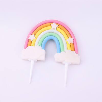 1 τμχ Rainbow Birthday Cake Topper Decoration Lovely Star Rainbow Cloud Happy Birthday Party Cake Topper Decor