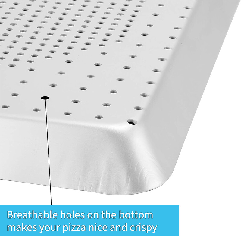 8/10/12 inch Tavă pătrată antiaderență pentru pizza crocantă cu găuri, din aliaj de aluminiu perforat, tavă pentru cuptor pentru pizza.