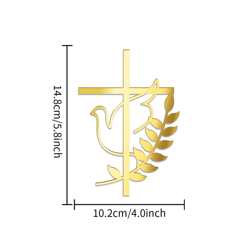 3 DB Kereszt torta fedő arany akril keresztelő keresztelő áldozóparti tortadíszítés kellék