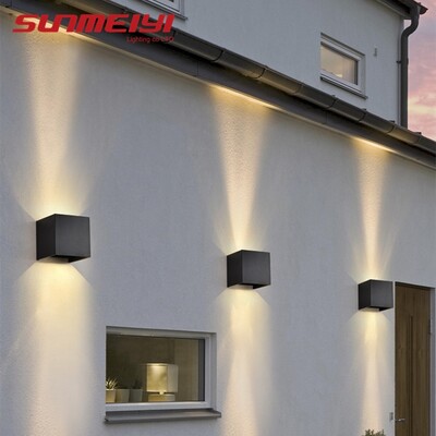 SUNMEIYI 12W LED Φωτιστικό τοίχου εξωτερικού χώρου Αδιάβροχο IP65 Βεράντα Κήπου Απλίκα Μπαλκόνι Βεράντα Διακόσμηση Φωτιστικό