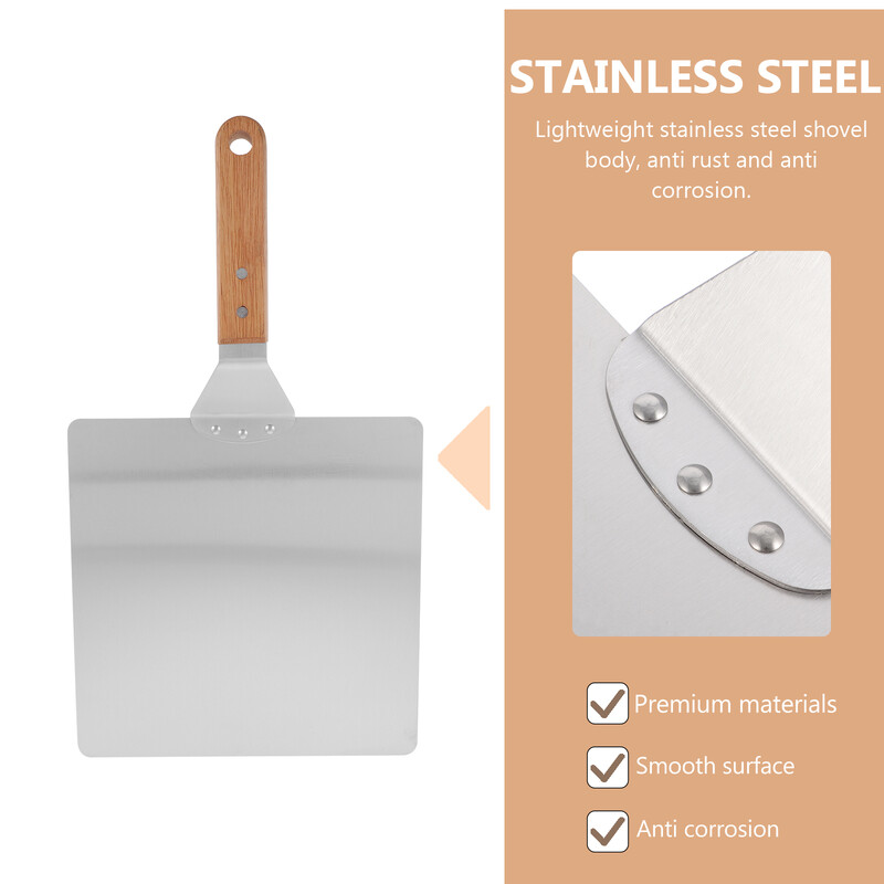 Spatulă pentru pizza Păstrată pătrată pentru coajă pentru pizza pentru cuptor Lifter prăjituri pentru prăjituri mari Coji pentru pizza din metal 10 inch