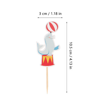 Cartoon Circus Animal Cake Topper Διακοσμητικά Circus Animal Cupcake Toppers