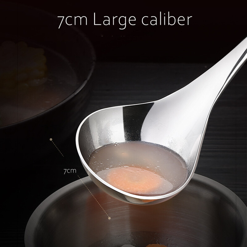 LFGB Certificate 304 Rozsdamentes acél tálaló kanál, 205 mm hosszú, 70 mm széles leveses merőkanál családi ebédlő evőeszköz étkészlethez