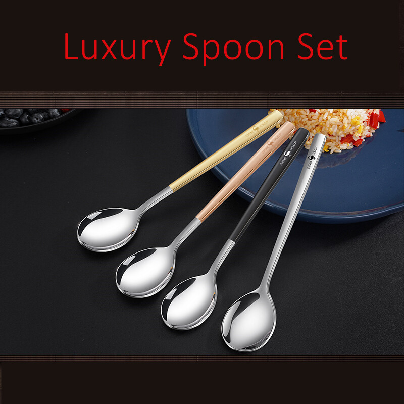 Luxus 4 színű markolat kanál készlet LFGB tanúsítvány 316 rozsdamentes acél családi evőeszközök otthoni vacsora kanál merőkanál étterem evőeszközök