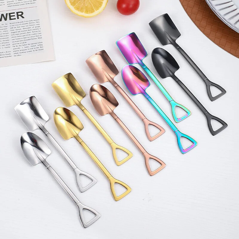 Demitasse eszpresszó kanalak, rozsdamentes acél kávé desszert kanál fagylalt kanál keveréshez ital turmix konyhai kiegészítők