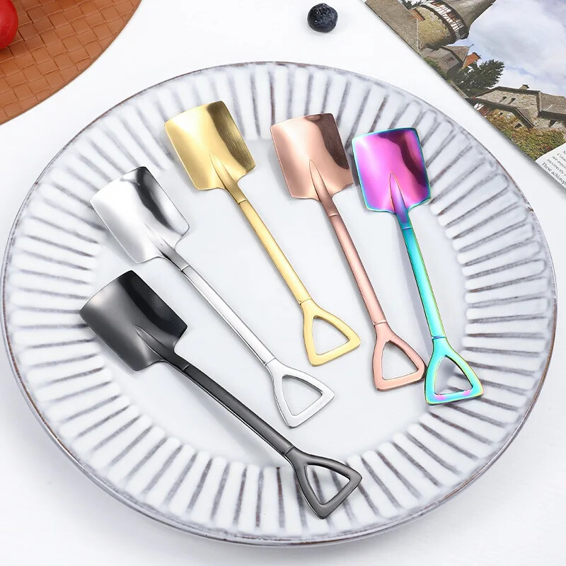 Demitasse eszpresszó kanalak, rozsdamentes acél kávé desszert kanál fagylalt kanál keveréshez ital turmix konyhai kiegészítők