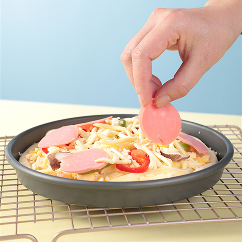 5–10 colių anglies plieno apvalios picos keptuvės neprideganti forma, skirta kepti orkaitėje Kepimo reikmenys Pyrago konditerijos indų lėkštės Virtuvės priedai