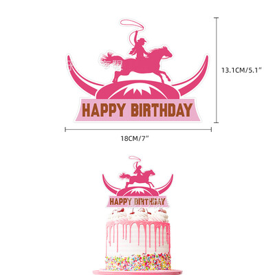 Cowboy Cake Toppers Χρόνια πολλά Διακόσμηση τούρτας με θέμα ιπποδρομίες Διακοσμήσεις τούρτας για αγόρια κορίτσια Γενέθλια παιδικό ντους
