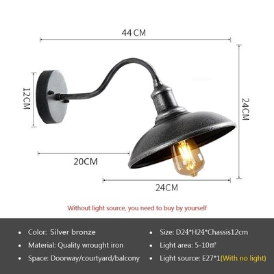 Φωτιστικό τοίχου LED βιομηχανίας Retro American Style Iron E27 Για Αυλή Μπαλκόνι Σκάλα Διάδρομος Υπνοδωμάτιο Μπαρ Φωτιστικά Φωτιστικά