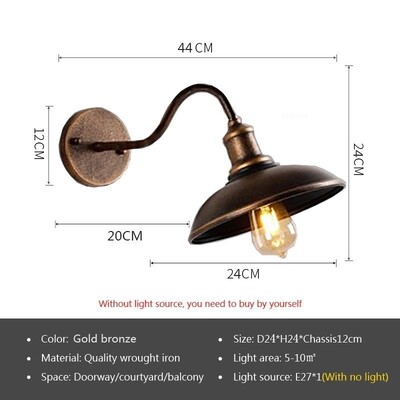 Φωτιστικό τοίχου LED βιομηχανίας Retro American Style Iron E27 Για Αυλή Μπαλκόνι Σκάλα Διάδρομος Υπνοδωμάτιο Μπαρ Φωτιστικά Φωτιστικά