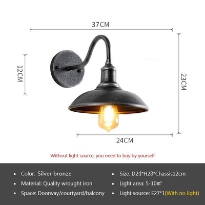 Φωτιστικό τοίχου LED βιομηχανίας Retro American Style Iron E27 Για Αυλή Μπαλκόνι Σκάλα Διάδρομος Υπνοδωμάτιο Μπαρ Φωτιστικά Φωτιστικά