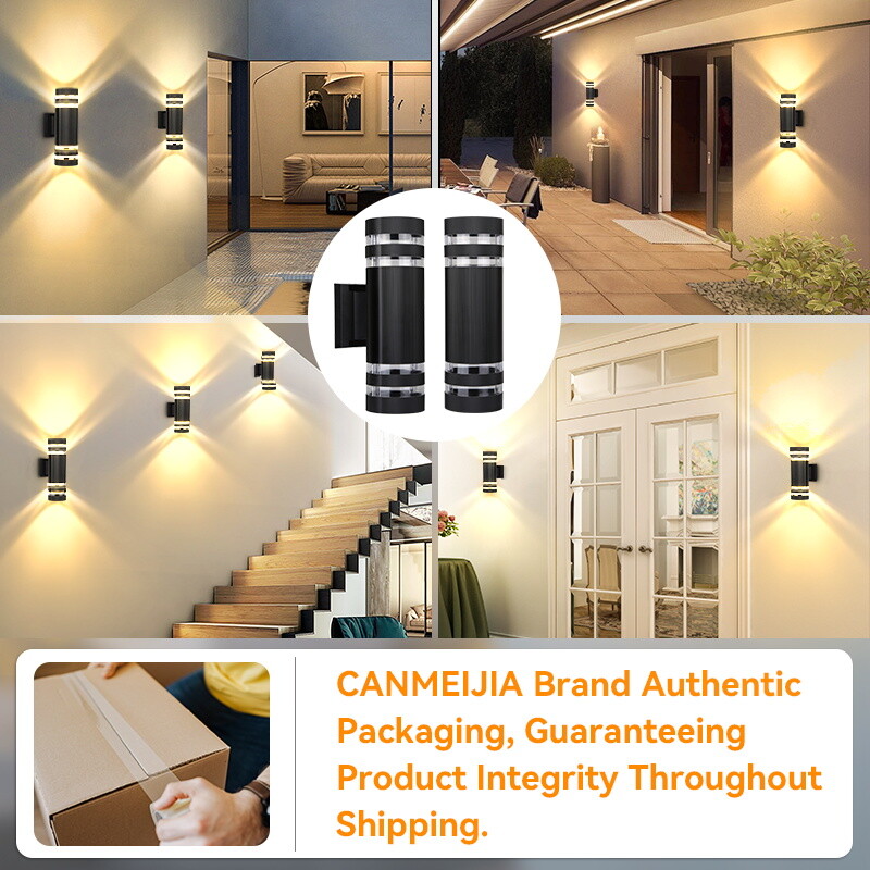 Kültéri fali lámpa felfelé lefelé LED-es fali lámpa cserélhető izzós veranda lámpa vízálló külső égőlámpa erkély kerti lépcsőhöz