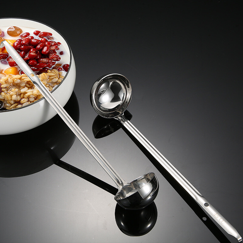 Új kínai, hosszú nyelű ramen kanál forró edényleves kanál rozsdamentes acél étkészlet Több méretű evőkanál Otthoni főzőedények