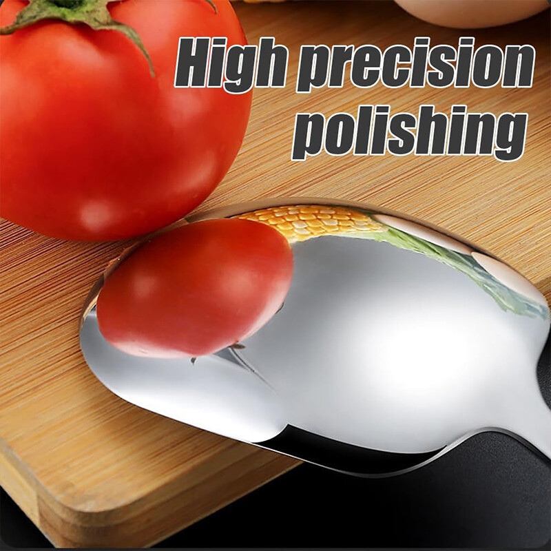 1/4 db nagy rozsdamentes acél kanál, vastag otthoni vacsora nyilvános kanál, hosszú nyelű leveses kanalak kerek fejű svédasztalos étkészlet