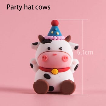 Baby Cow Cake Toppers Тема Farm Animal Cow Парти топки от пяна Декорации за торти Деца 1-ви Честит рожден ден Момче Момиче Baby Shower Decor