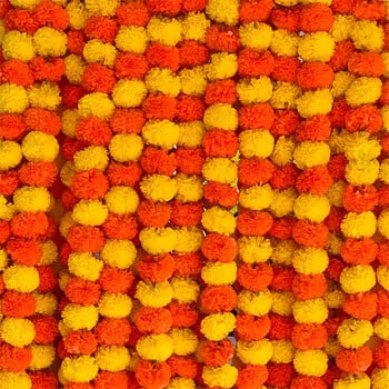 Marigold Flower Garland Artificial Flower String String Hanging Crafts Diwali Traditional Indian DIYWreath Day Of The Dead Party Decor