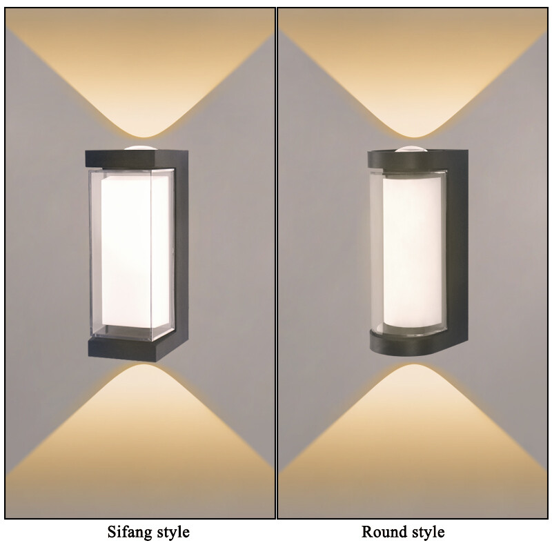 Modern LED vízálló Up Down fali lámpa kültéri és beltéri fali lámpa udvari tornác folyosó hálószoba fali lámpa AC85-265