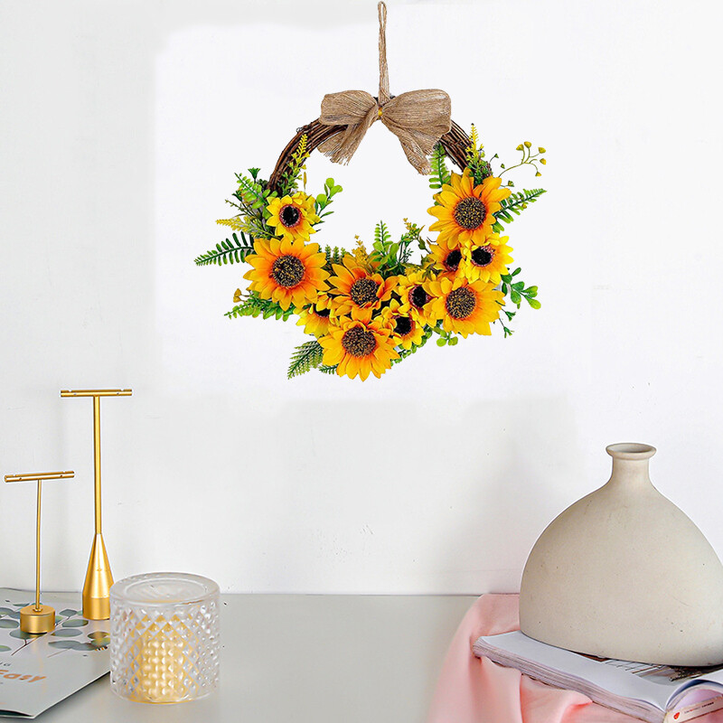 Napraforgó Koszorú Fesztivál Napvirág ajtódísz félköríves koszorúdísz függő medál tavaszi műfüzér