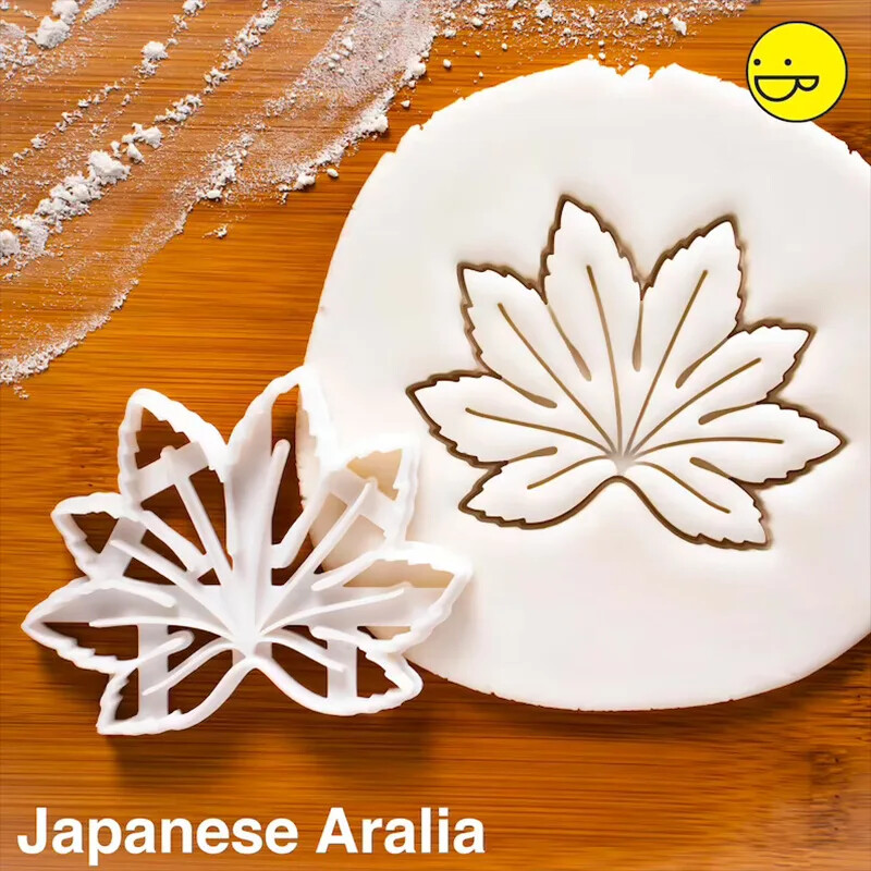 DIY Cookie Embosser Forma Agave Ivy Turtle Leaf Műanyag keksz forma Fondant tortadíszítő eszközök Levélmintás sütőformák