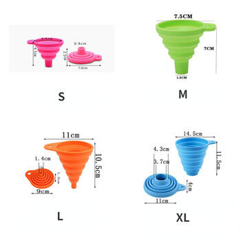3 бр. Силиконова сгъваема сгъваема фуния Домакински кухненски инструменти за готвене Преносима мини преносима фуния за тенджера за вино