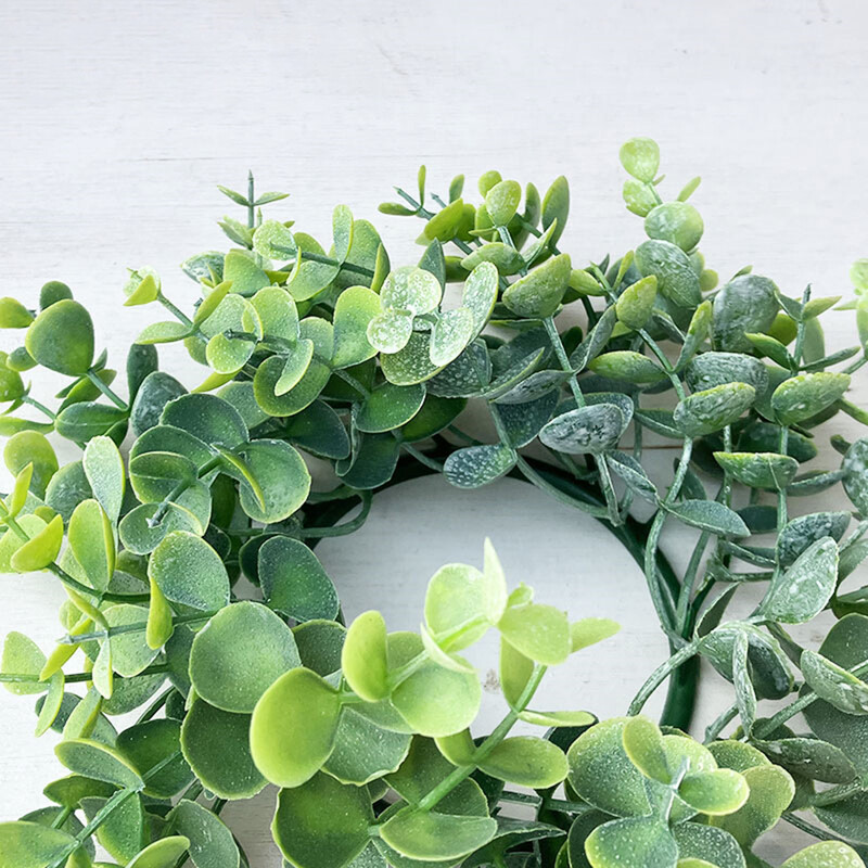 25 cm-es gyertyagyűrű mesterséges eukaliptusz levelek koszorúk gyertyagyűrűk oszlopokhoz parasztház esküvői otthoni ajtó asztali dekoráció