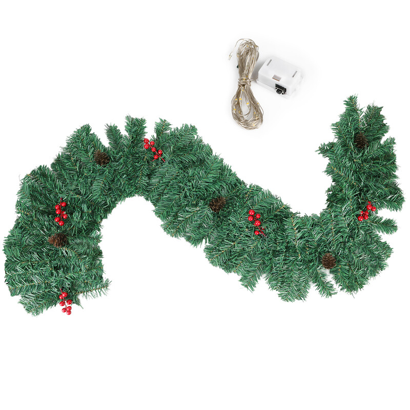1,8 m-es karácsonyi füzér mesterséges rattan LED zsinórral karácsonyi dekorációhoz karácsonyi fadíszekhez, újévi barkács dekorációhoz