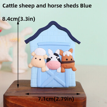 Farm Animal Cake Toppers Cartoon Cow for One Year Baby Birthday Party Διακοσμήσεις τούρτας Baby Shower Decor Boy girl Χαριτωμένα δώρα