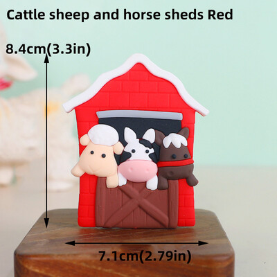 Farm Animal Cake Toppers Cartoon Cow for One Year Baby Birthday Party Διακοσμήσεις τούρτας Baby Shower Decor Boy girl Χαριτωμένα δώρα