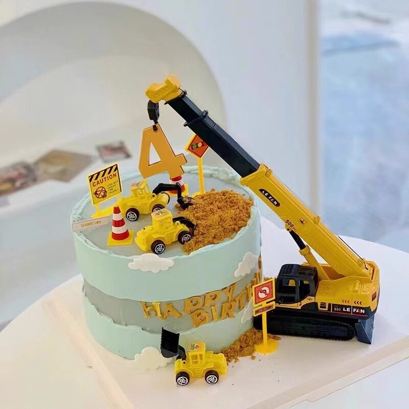 Daru kotrógép Tortadíszek Kotrógépek Kotrógépek Mérnöki járművek Tankerek Gyerekek születésnapi partik Tortafestők Ajándékok