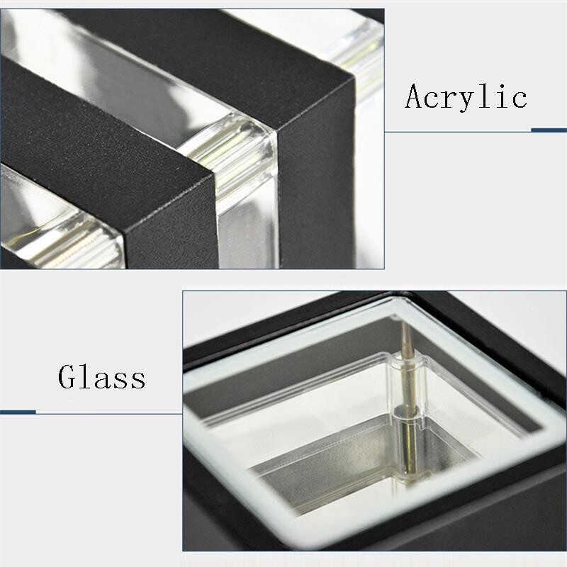 Alumínium vízálló E27 fali lámpa kültéri felfelé lefelé kert külső fali világítás veranda lépcső folyosó akril lámpák