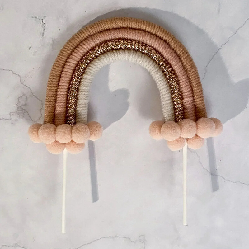 Gyönyörű vászonból készült szivárványos tortafesték tortadísz buli kellékek boldog születésnapot dekorációk és eszközök