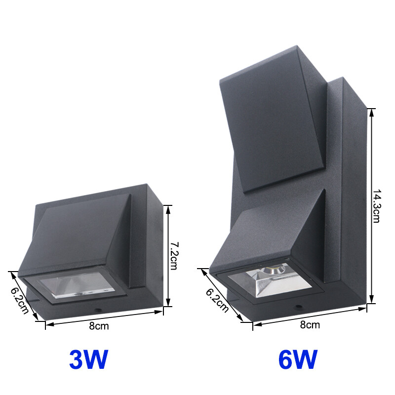 6 W-os LED fali lámpák vízálló kültéri belső modern fali lámpák hálószoba erkélyhez kerti veranda lámpa AC90-260V