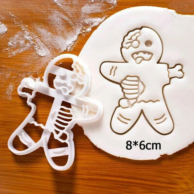Christmas Gingerbread Cookie Cutters Snowflake Santa Plastic Cookie Mold Biscuit Stamp Christmas Kitchen DIY Baking Supplies