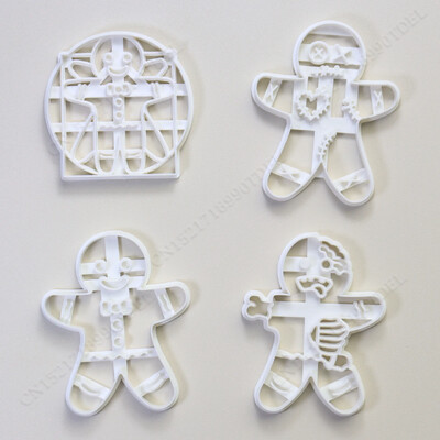 Christmas Gingerbread Cookie Cutters Snowflake Santa Plastic Cookie Mold Biscuit Stamp Christmas Kitchen DIY Baking Supplies