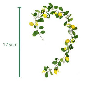 1 τμχ Lemon Garland Simulation Lemon Vine Lemon Rattan Decor Supplies Fake Plant for Wedding Party Decor