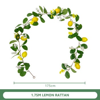 1 τμχ Lemon Garland Simulation Lemon Vine Lemon Rattan Decor Supplies Fake Plant for Wedding Party Decor