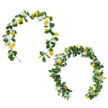 1 τμχ Lemon Garland Simulation Lemon Vine Lemon Rattan Decor Supplies Fake Plant for Wedding Party Decor