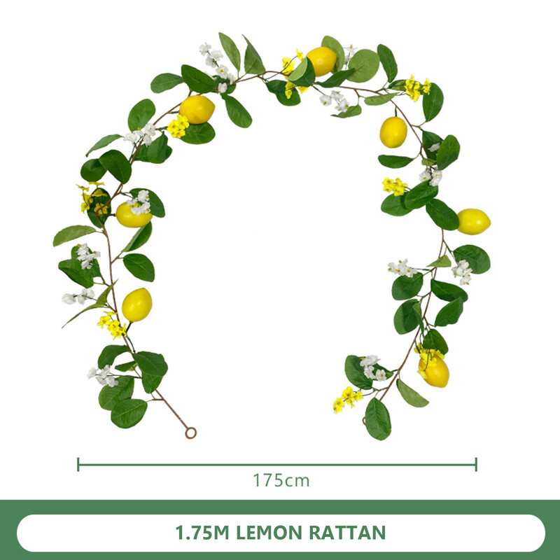 1 db citromfüzér szimuláció citromszőlő citrom rattan dekor kellékek hamis növény esküvői parti dekorációhoz