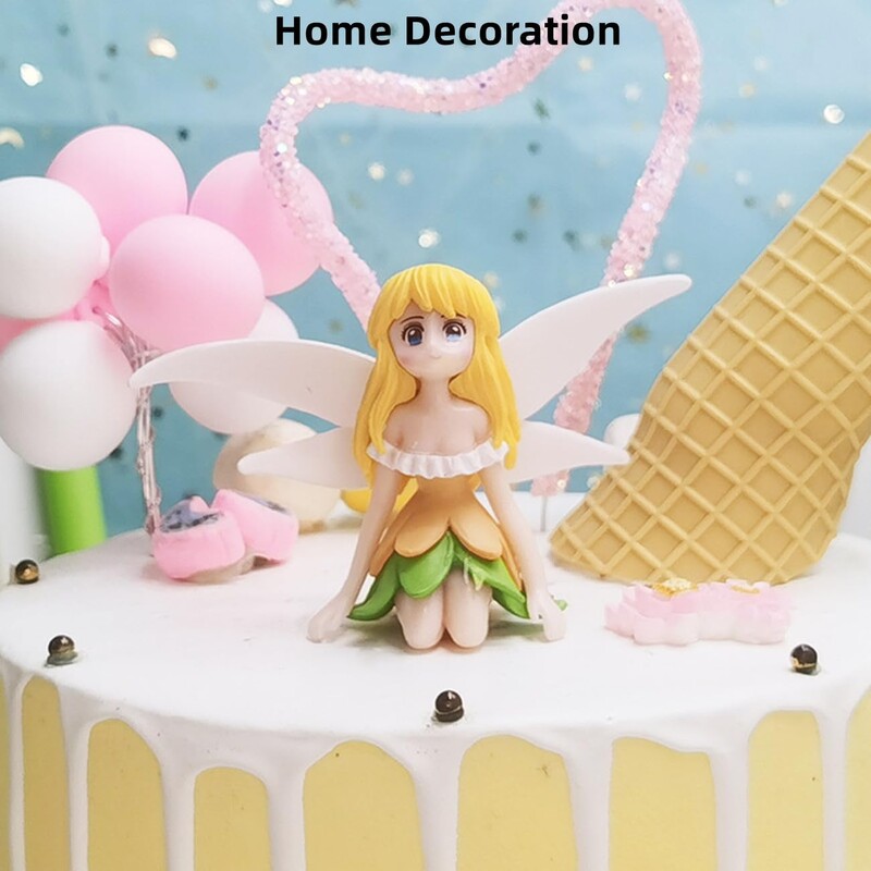 Pillangótündér kerti torta dekoráció Kis tündér medál a Fairy Garden otthoni dekorációhoz Születésnapi torta teteje